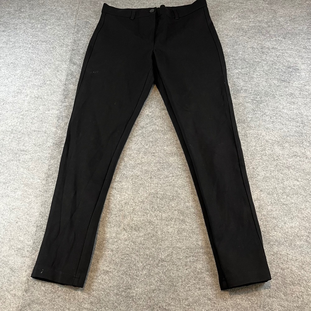 Mario Serrani Womens Slim Fit Trousers Black Office Career S Stretch Ankle Pant